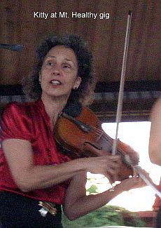 Kitty McIntyre fiddling at Mt. Healthy Gazebo Park