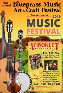 2018 Vinoklet Bluegrass Festival poster
