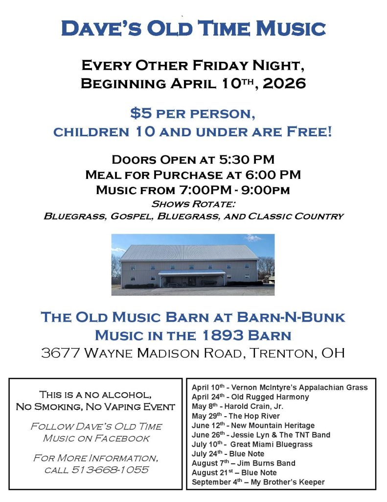 Fliers with details Dave's Old Time Music